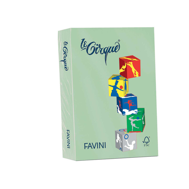 Carta LECIRQUE A4 80gr 500fg verde pastello 107 FAVINI