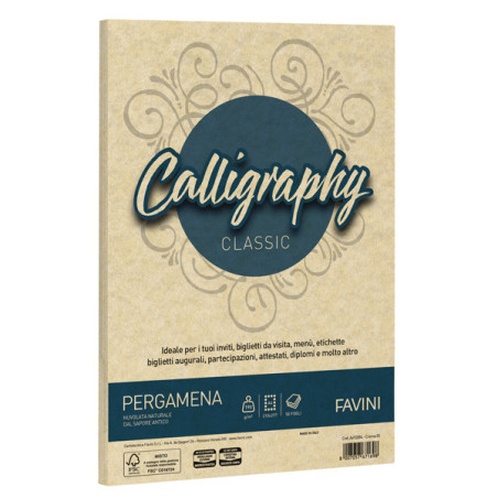 Carta Calligraphy Pergamena 190gr A3 250fg crema 05 Favini