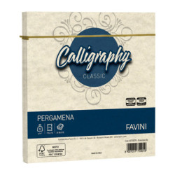 25 buste Calligraphy Pergamena 170x170mm 90gr naturale 06 Favini