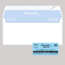 500 busteSILVER90 STRIP FSC©bianca internografata s/finestra110x230mm 90gr Pigna