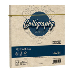 25 buste Calligraphy Pergamena 170x170mm 90gr sabbia 02 Favini