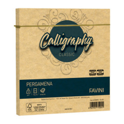 25 buste Calligraphy Pergamena 170x170mm 90gr oro 03 Favini