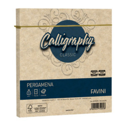 25 buste Calligraphy Pergamena 170x170mm 90gr nocciola 04 Favini