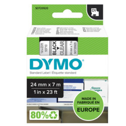 NASTRO DYMO TIPO D1 (24MMX7MT) NERO/TRASPARENTE 537100