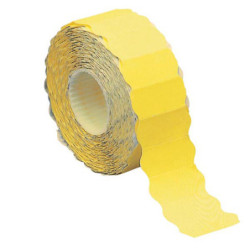 Rotolo 1500 etichette 26x12mm giallo fluo permanenti a onda Markin