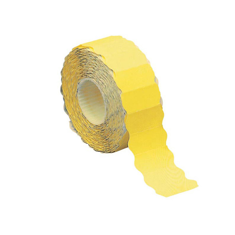 Rotolo 1500 etichette 26x12mm giallo fluo permanenti a onda Markin