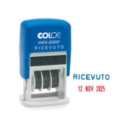 Timbro mini S160/L2 DATARIO + RICEVUTO 4mm autoinchiostrante COLOP