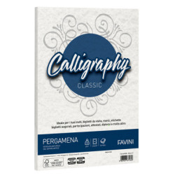 Carta CALLIGRAPHY PERGAMENA 190gr A4 50fg bianco 01 FAVINI