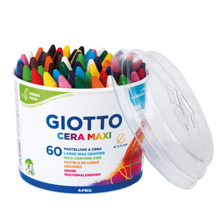 BARATTOLO 60 PASTELLI CERA MAXI 100mm  11.5mm GIOTTO