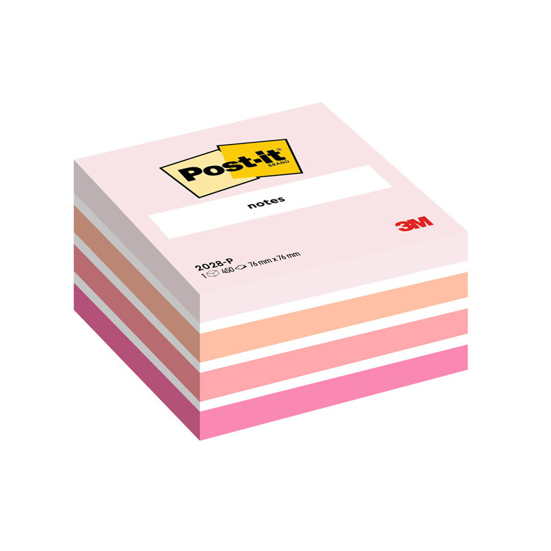 BLOCCO CUBO 450foglietti Post-it© 76x76mm 2028-P PASTELLO ROSA