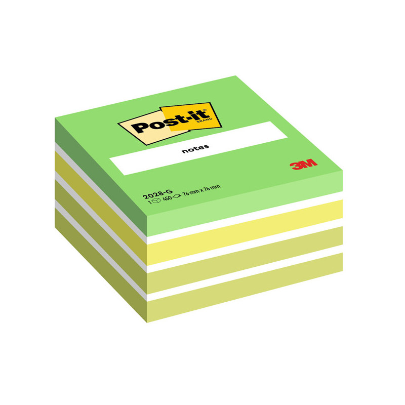 BLOCCO CUBO 450foglietti Post-it© 76x76mm 2028-G PASTELLO VERDE