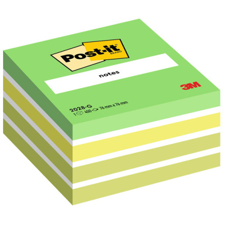 BLOCCO CUBO 450foglietti Post-it© 76x76mm 2028-G PASTELLO VERDE