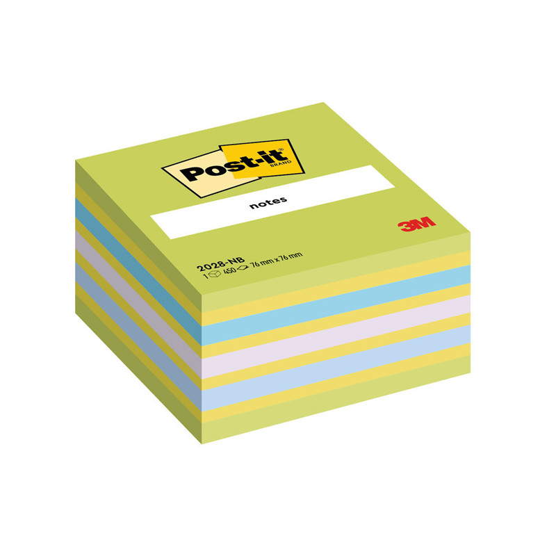 BLOCCO CUBO 450foglietti Post-it© 76x76mm 2028-NB VERDE LIME/BLU