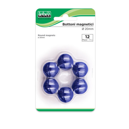 BLISTER 12 MAGNETI MR-20 BLU DIAM.20MM