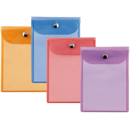 BUSTA CON BOTTONE PRESS 2 COLOR 9,5X12CM - ASSORTITE