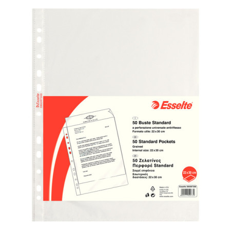 50 BUSTE FORATE 22X30 6/100 B.A. STANDARD ESSELTE