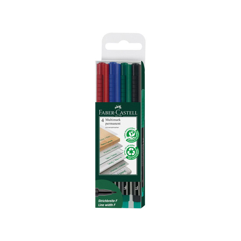 BUSTA 4 COLORI PENNARELLO MULTIMARK 0,6mm FINE FABER-CASTELL