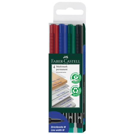 BUSTA 4 COLORI PENNARELLO MULTIMARK 1,0mm MEDIO FABER-CASTELL