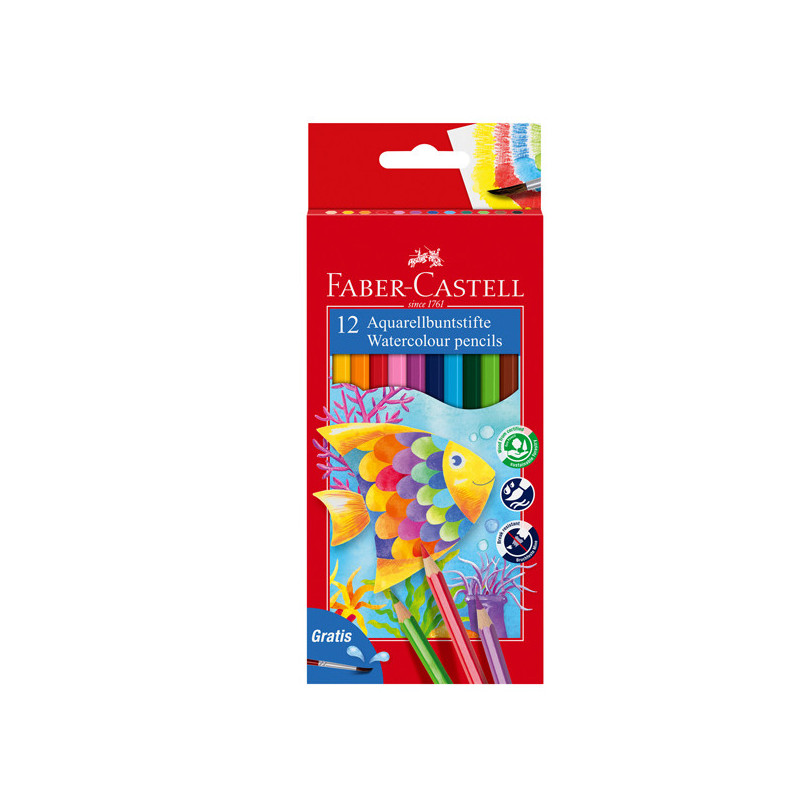 ASTUCCIO 12 PASTELLI COLORATI ACQUERELLABILI RED RANGE FABER CASTELL