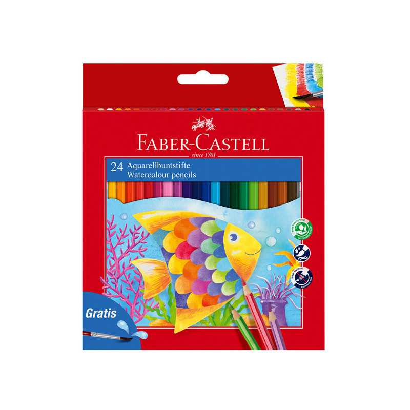 ASTUCCIO 24 PASTELLI COLORATI ACQUERELLABILI RED RANGE FABER CASTELL