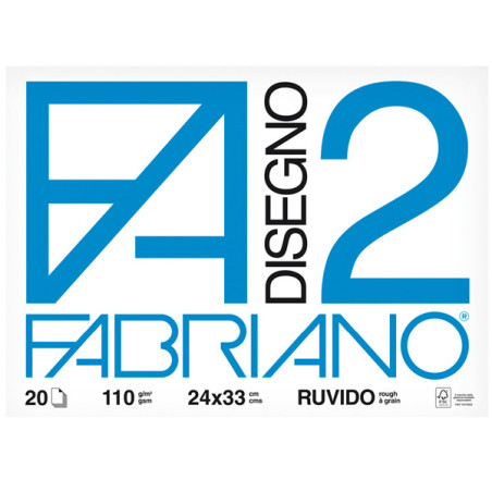 BLOCCO FABRIANO2 (24X33CM) 20FG 110GR RUVIDO 4 ANGOLI