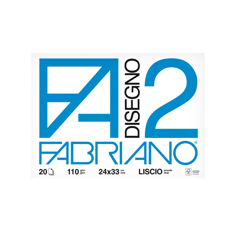 BLOCCO FABRIANO2 (24X33CM) 20FG 110GR LISCIO 4 ANGOLI