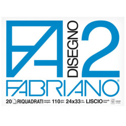 BLOCCO FABRIANO2 (24X33CM) 20FG 110GR LISCIO SQUADRATO 4 ANGOLI