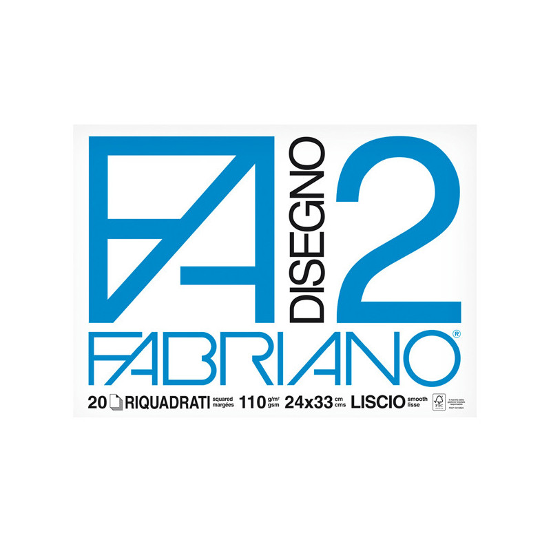 BLOCCO FABRIANO2 (24X33CM) 20FG 110GR LISCIO SQUADRATO 4 ANGOLI