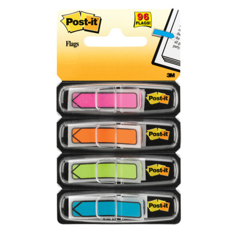 MINISET FRECCE 96 SEGNAPAGINA Post-it© INDEX 684-ARR4 IN 4 COLORI VIVACI