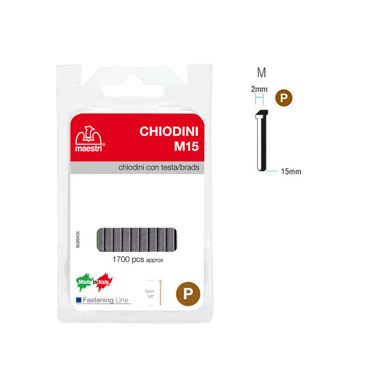 CHIODINI C/TESTA M15 IN BLISTER DA 1700 C. RO-MA