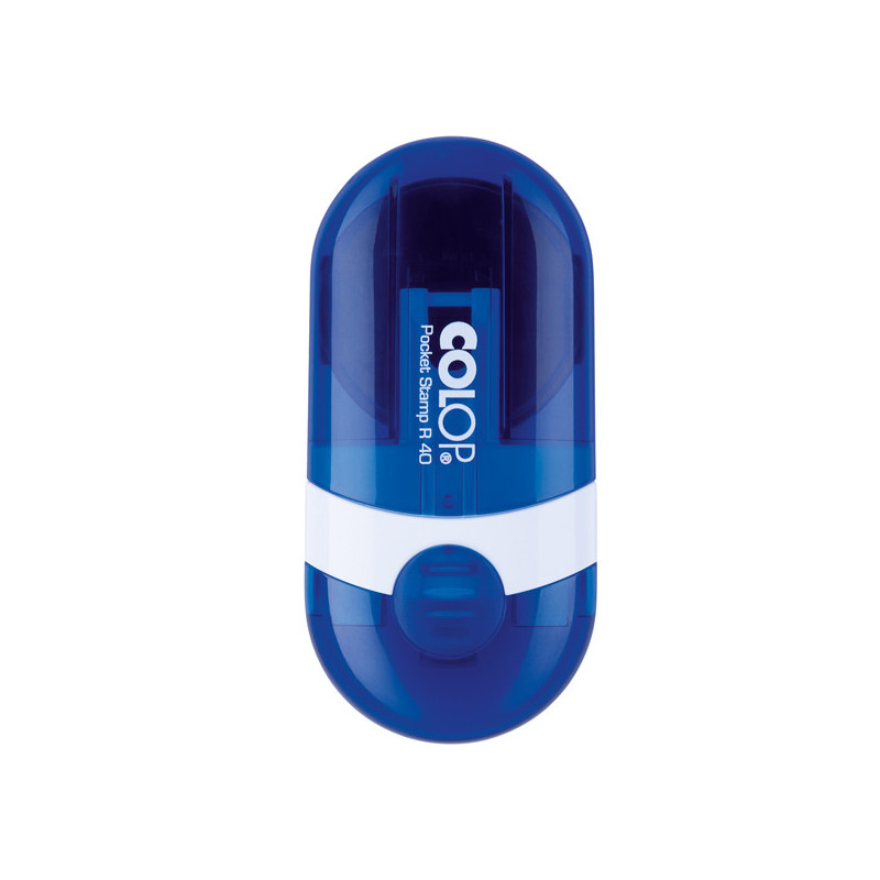 Timbro Pocket Stamp R40 diametro 40mm 5righe autoinchiostrante blu COLOP