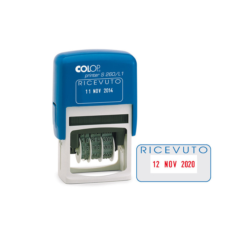 Timbro S260/L1 DATARIO + RICEVUTO 4mm autoinchiostrante COLOP