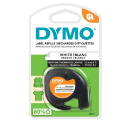 NASTRO DYMO LETRATAG 12MMX2M BIANCO DA STIRARE