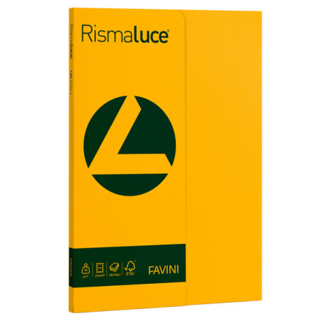 Carta RISMALUCE SMALL A4 90gr 100fg giallo oro 52 FAVINI