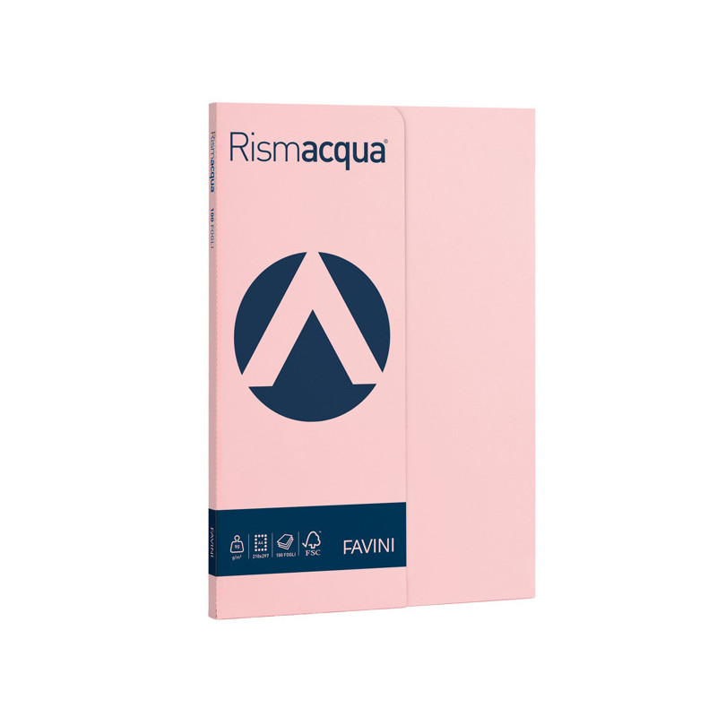 Carta RISMACQUA SMALL A4 90gr 100fg rosa 10 FAVINI