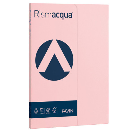 Carta RISMACQUA SMALL A4 90gr 100fg rosa 10 FAVINI