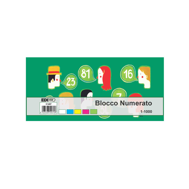 SET 10 BL. DA 100 NUMERI (BLOCCO NUMERATO 1-1000) 6X13 E5407