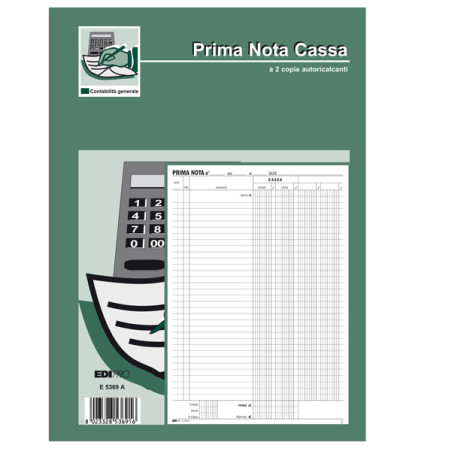 BLOCCO PRIMA NOTA CASSA 50/50 FOGLI AUTORIC. 31X21 E5369A