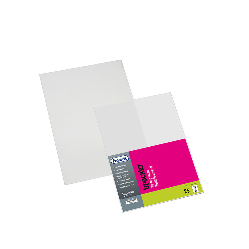 25 BUSTE A SACCO UPOCKET PPL 22X30 01/0640 FAVORIT