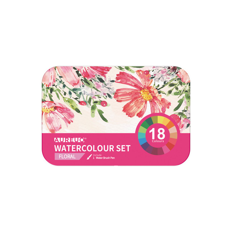 Set 18 demi-godet + pennello brush colori floreali DOM