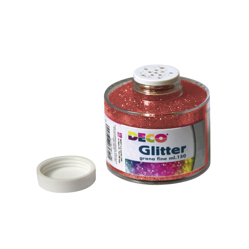 BARATTOLO GLITTER GRANA FINE ML150 ROSSO ART 130/100 DECO