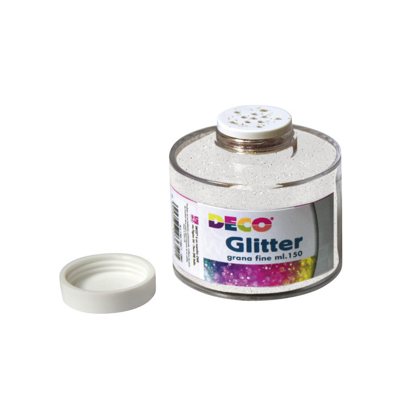 BARATTOLO GLITTER GRANA FINE ML150 BIANCO/IRIDE ART 130/100 DECO