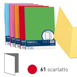 50 cartelline semplici LUCE 200gr 25x34cm rosso scarlatto FAVINI