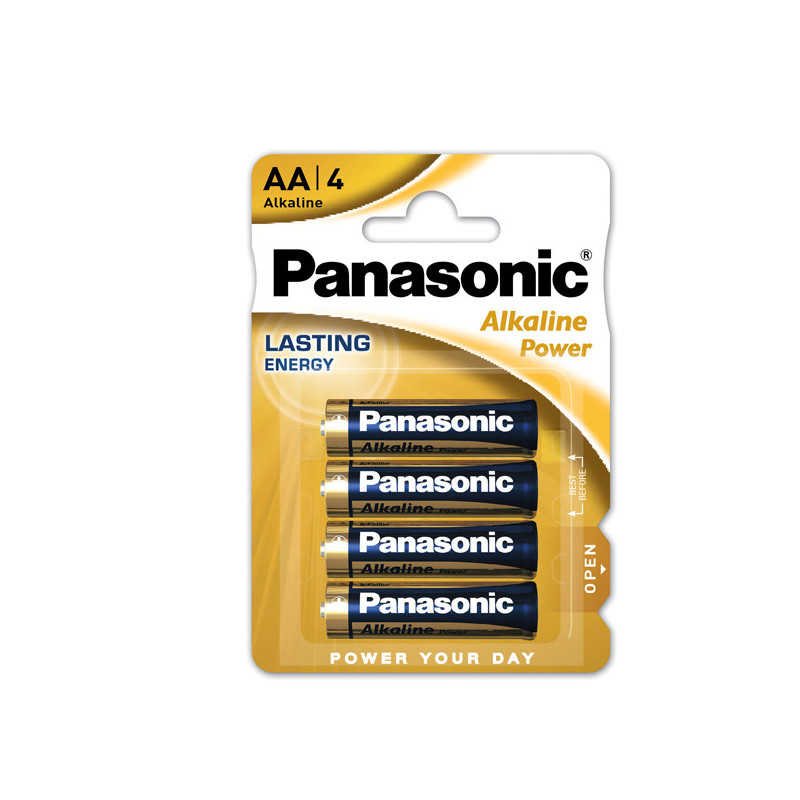 BLISTER 4 PILE STILO ALKALINE AA 1,5V PANASONIC