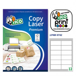 Etichetta adesiva LP4W bianca 100fg A4 97x42,3mm (12et/fg) Laser Tico