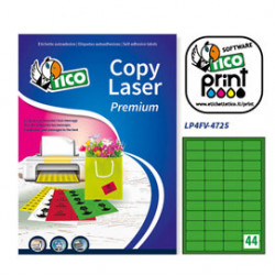Etichetta adesiva LP4F verde fluo 70fg A4 47,5x25,5mm (44et/fg) Tico