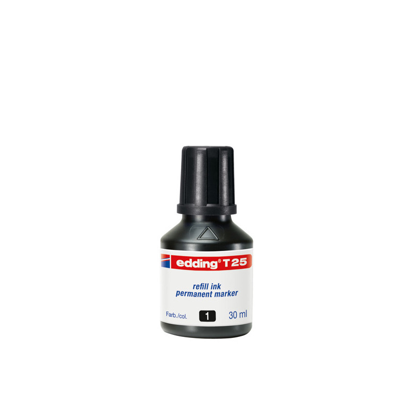 RICARICA INCHIOSTRO PERMANENTE 30ML T25 NERO EDDING