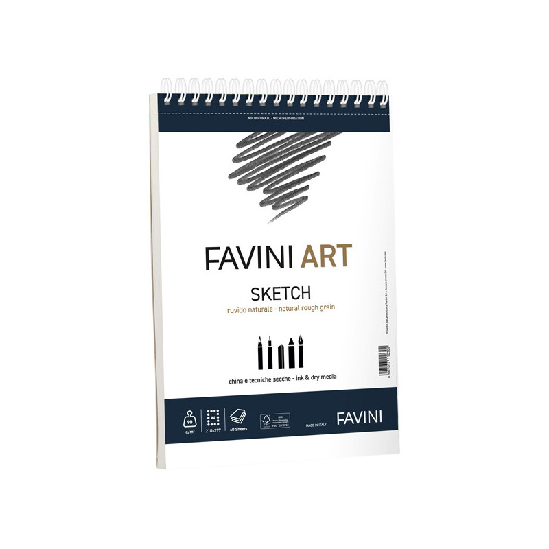 Album spiralato Sketch Favini Art 40fg 90gr/m2 f.to 23x29,7cm