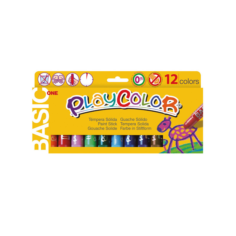 TEMPERA SOLIDA PLAYCOLOR 12 COLORI in STICK da 10GR