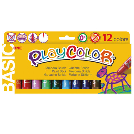 TEMPERA SOLIDA PLAYCOLOR 12 COLORI in STICK da 10GR